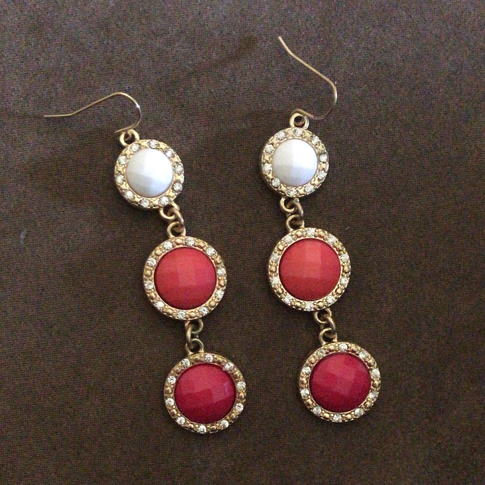 Pink and Gold Earrings.